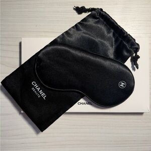Chanel Beauty GWP Black Satin Sleep Mask with Pouch